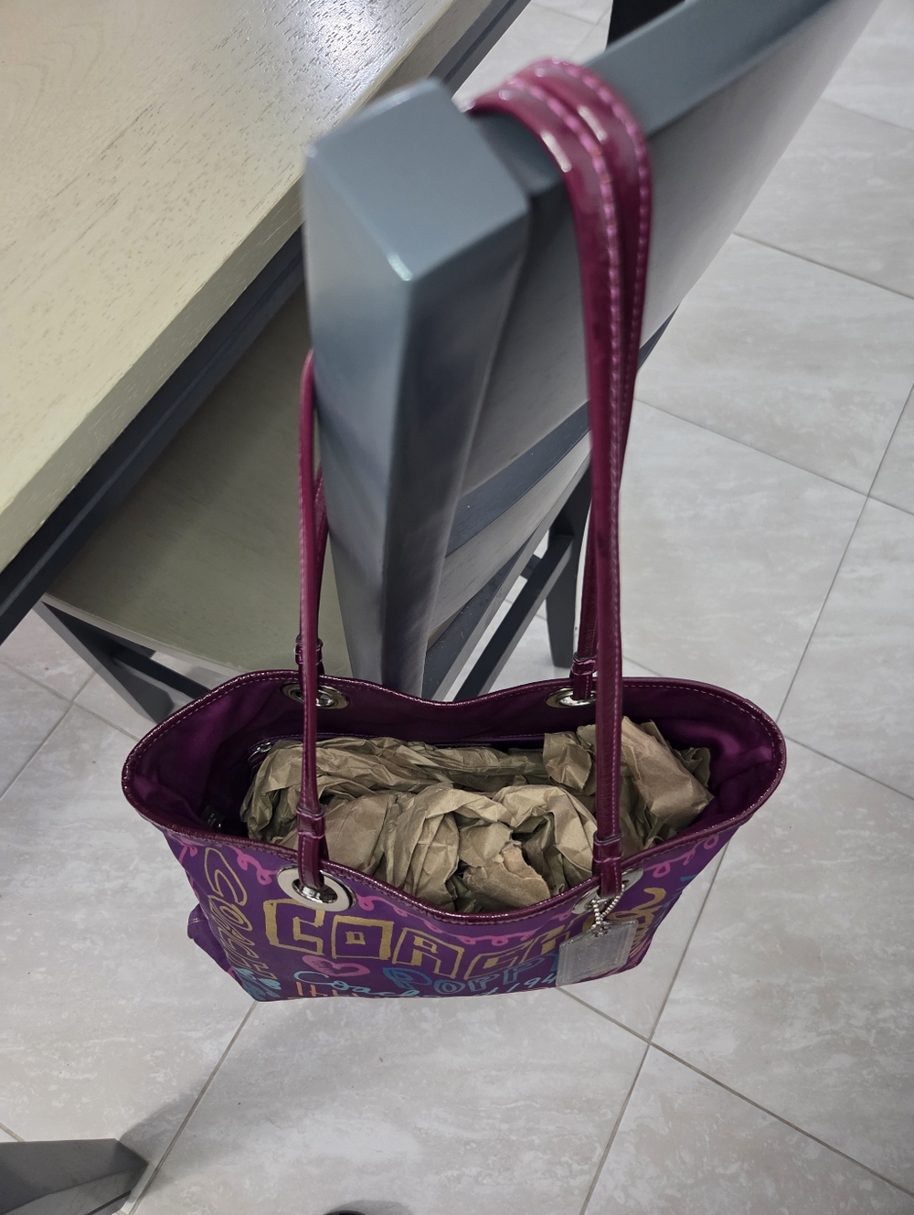 Coach Poppy Evie Tote from the vintage Poppy Collection, Multicolor, EUC - Picture 3 of 16